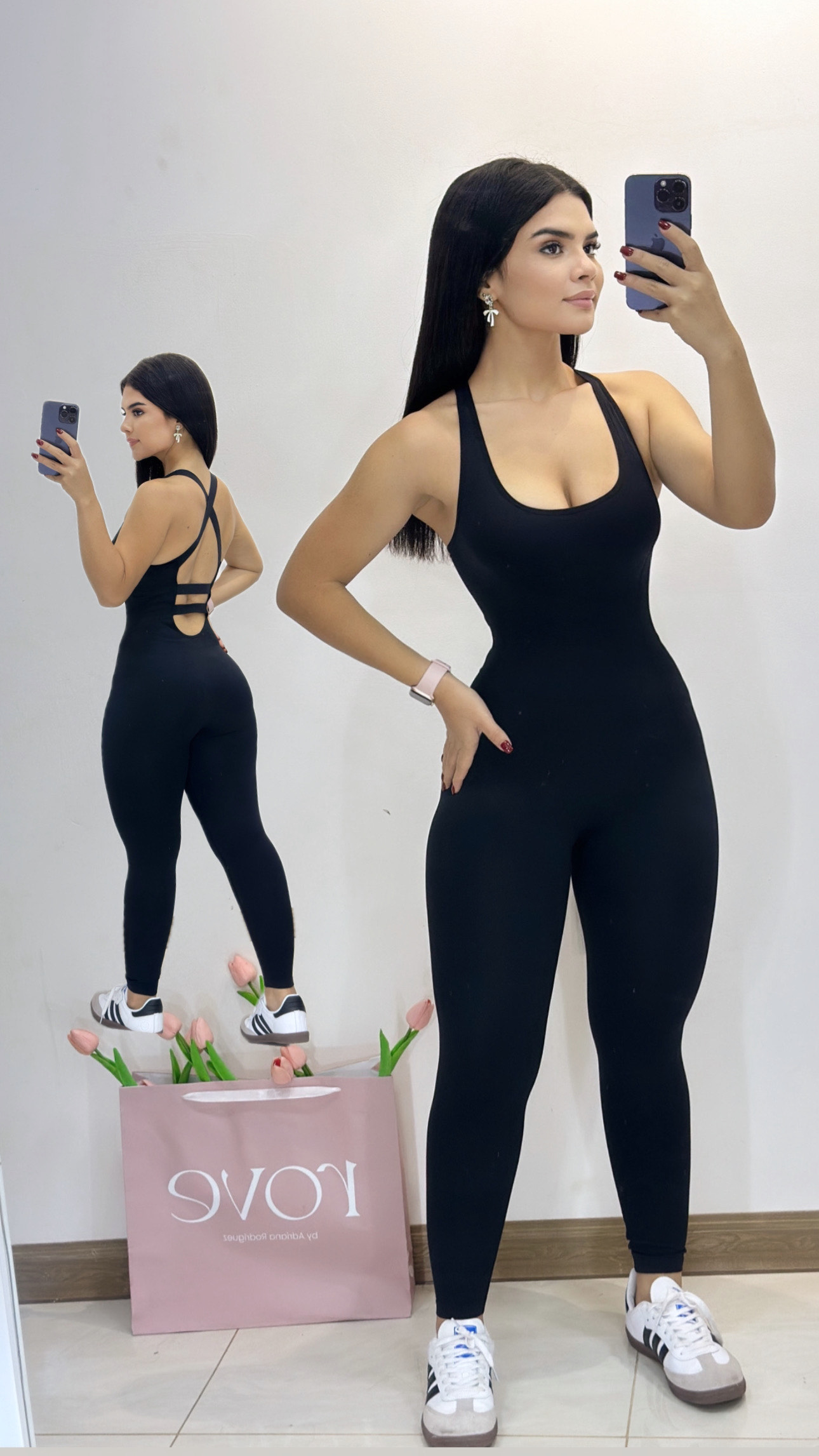 Jumpsuit deportivo espalda abierta - Negro