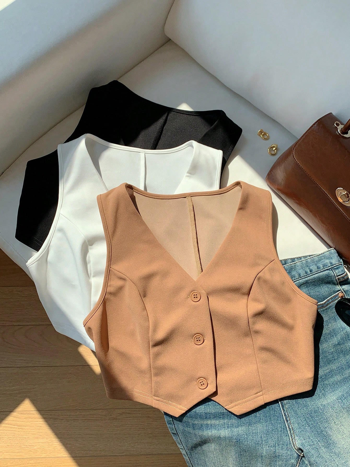 Chaleco de botones -  Negro