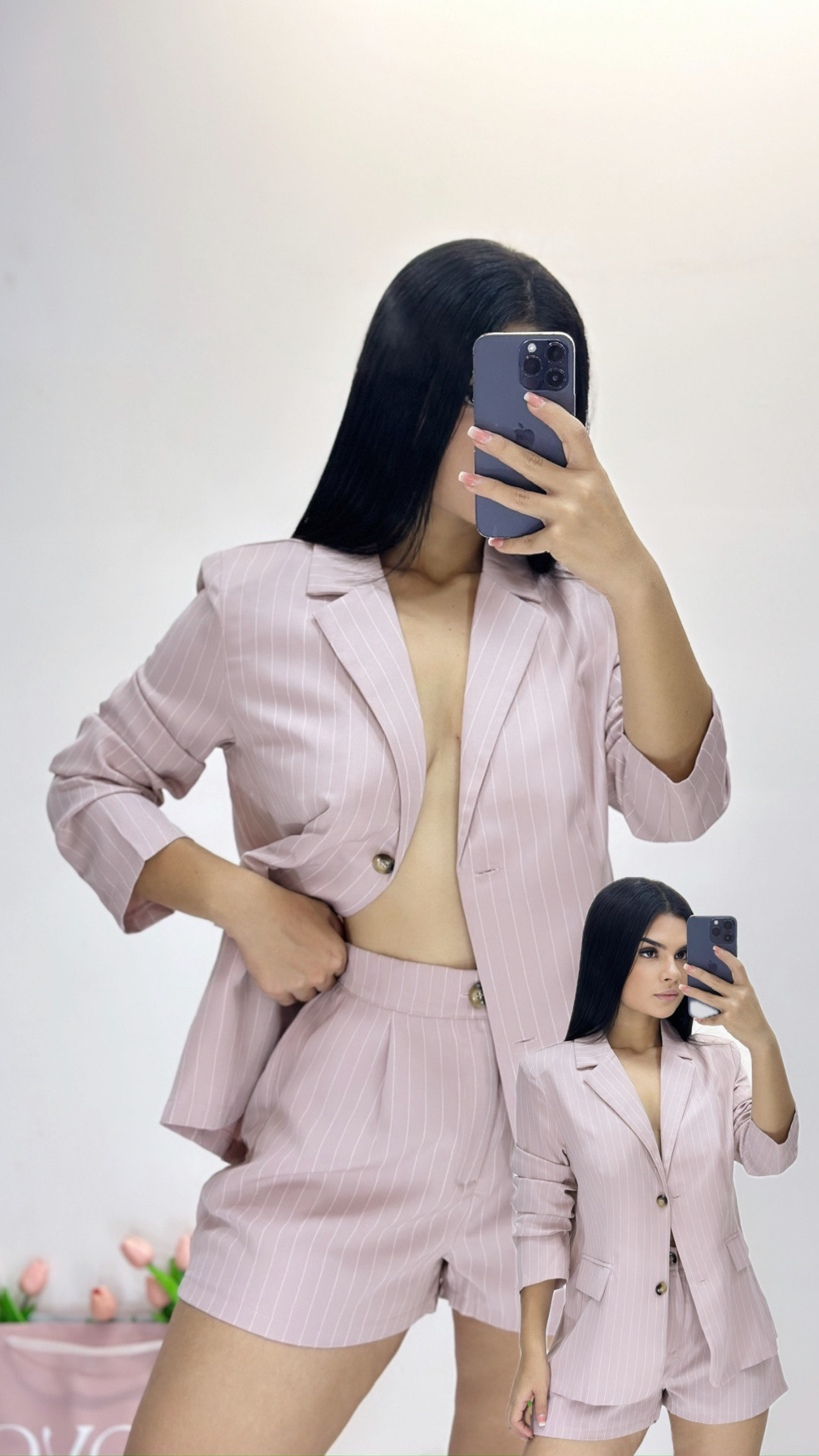 Conjunto blazer + short - Blanco - Talla XL