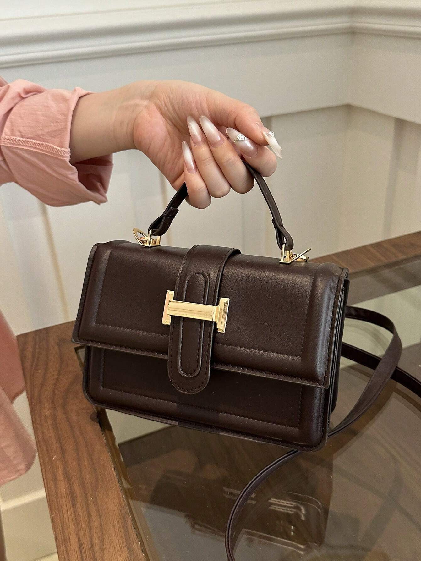 Bolso minimalista - café OSCURO