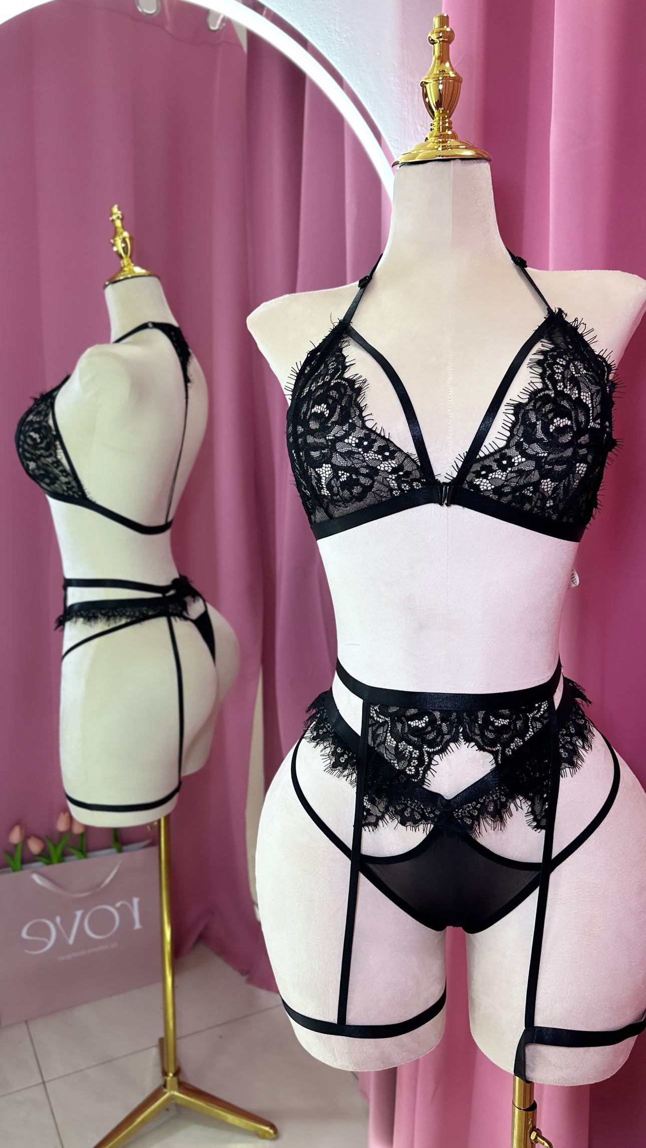 Lencería - Negra 3 piezas