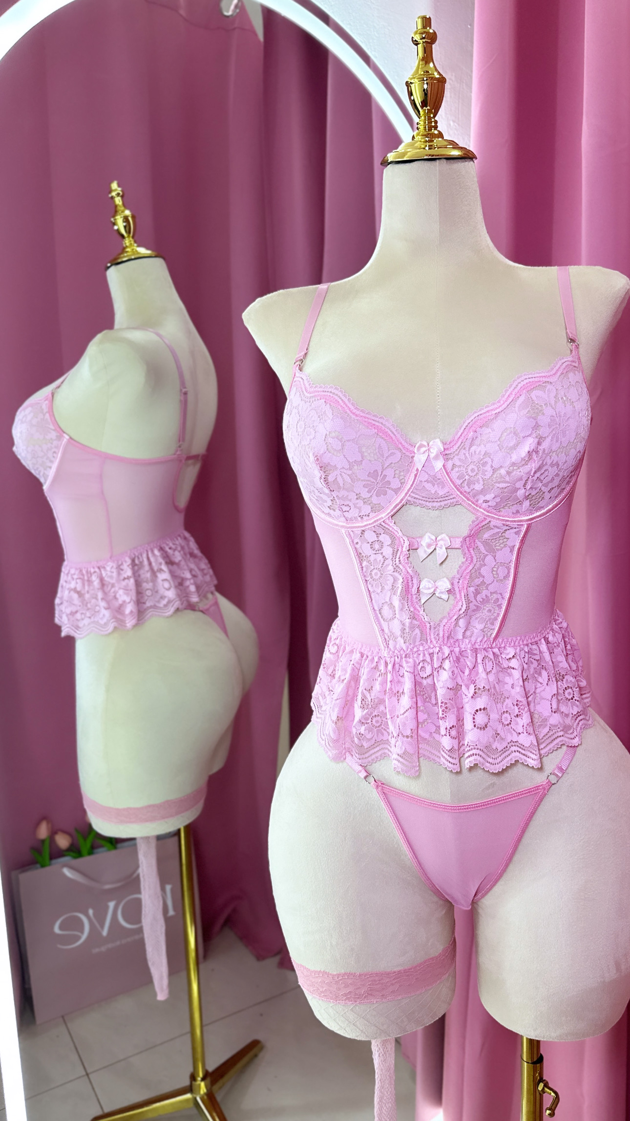 Lencería -  Rosa 3 piezas