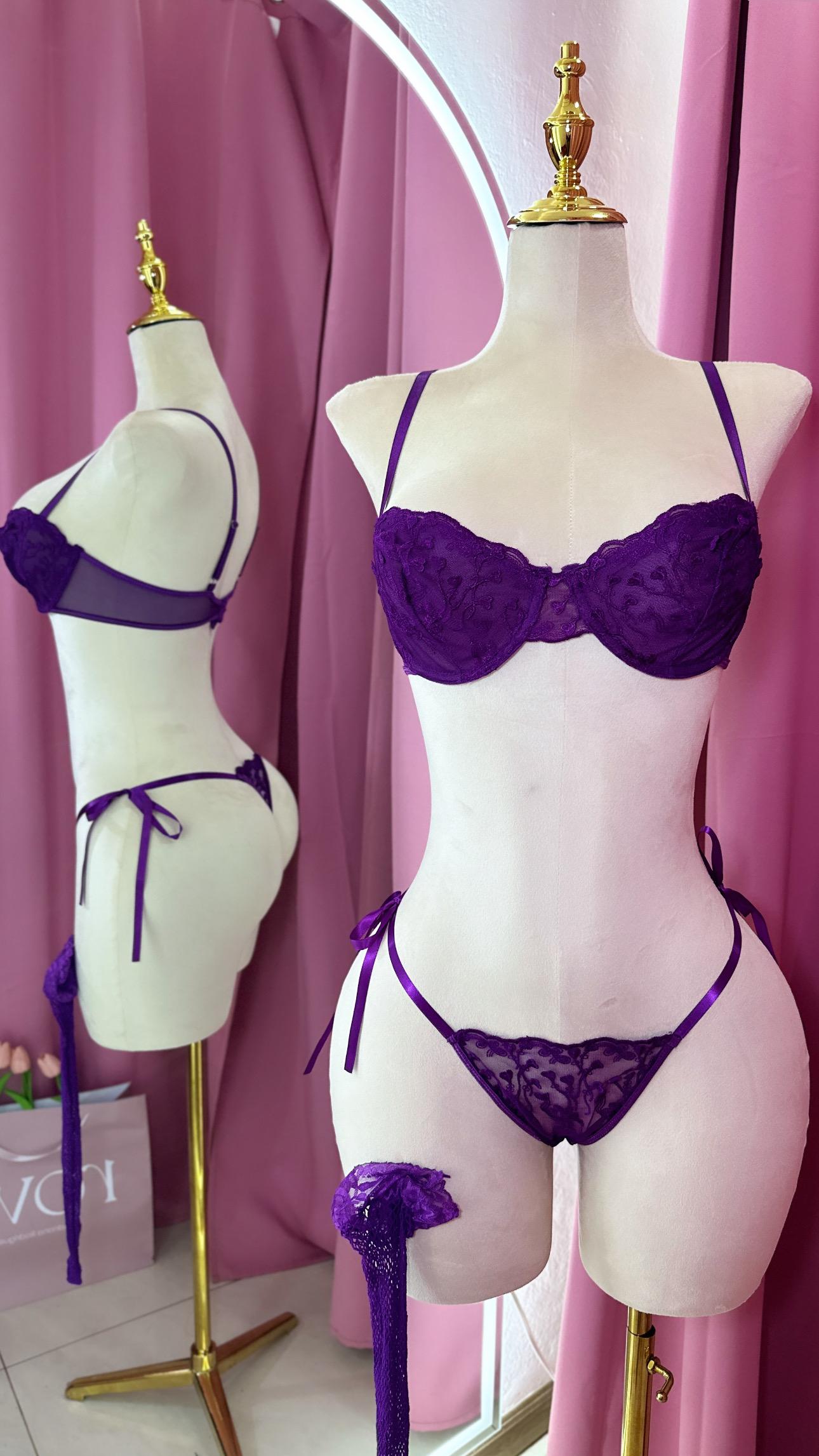 Lencería -  Morada con medias