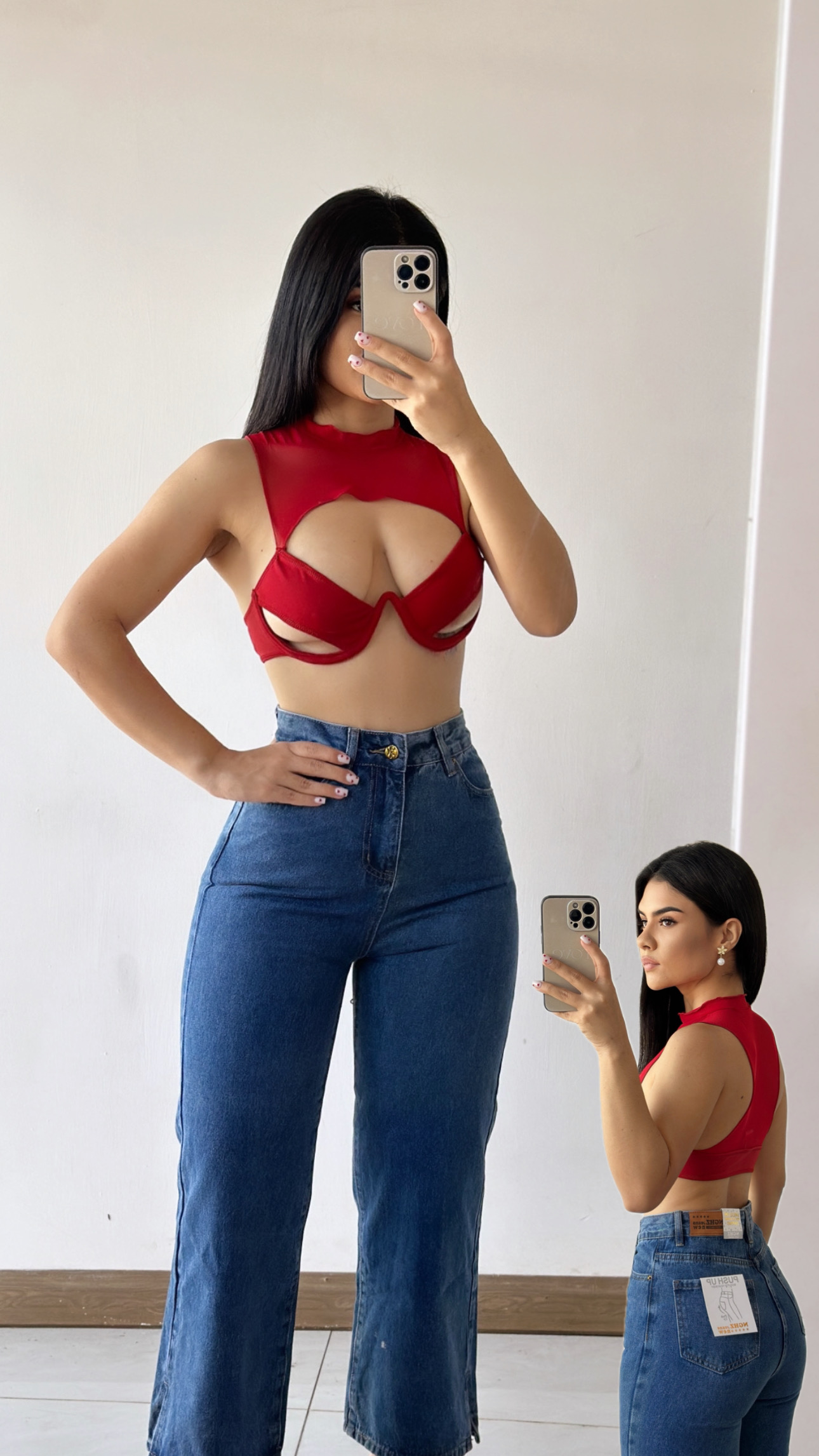 Croptop con varillas - Rojo