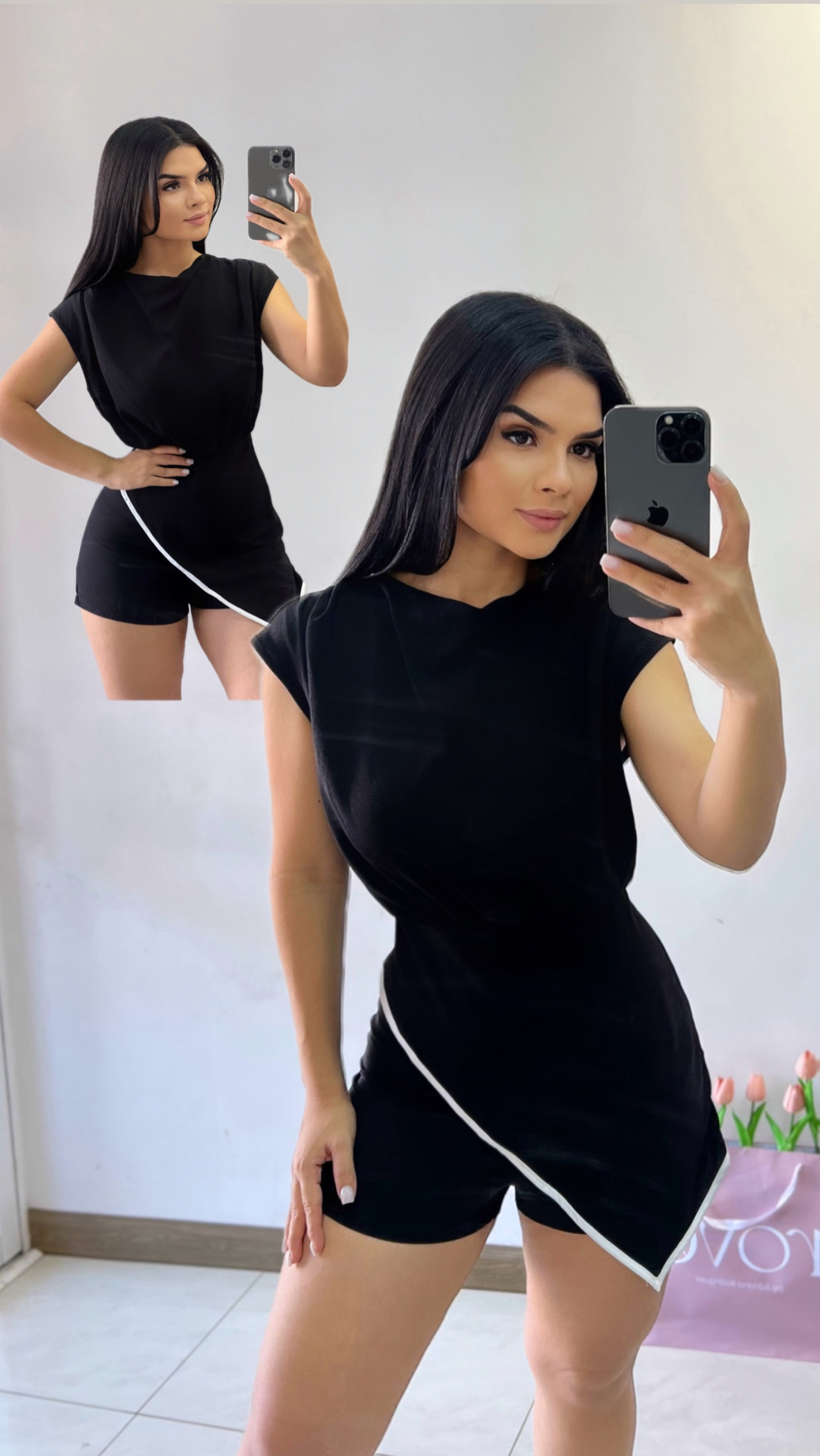 Romper con linea - Negro