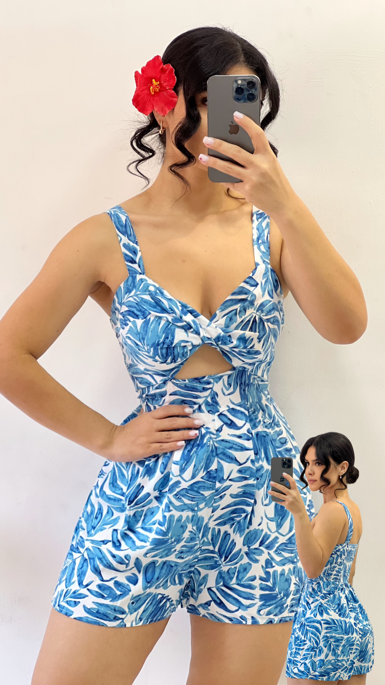 Romper estampado - Celeste