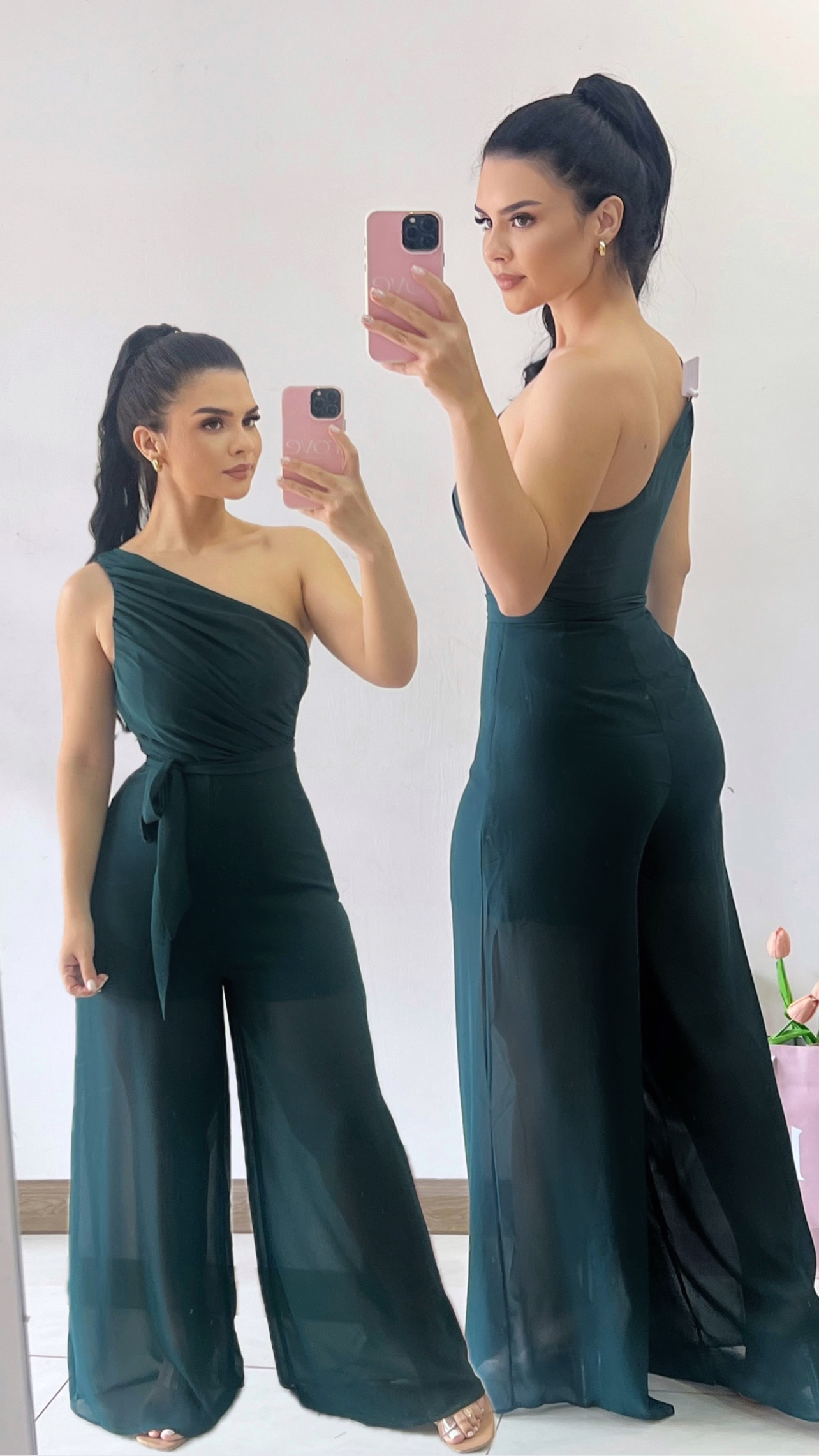 Jumpsuit de una manga - Verde esmeralda