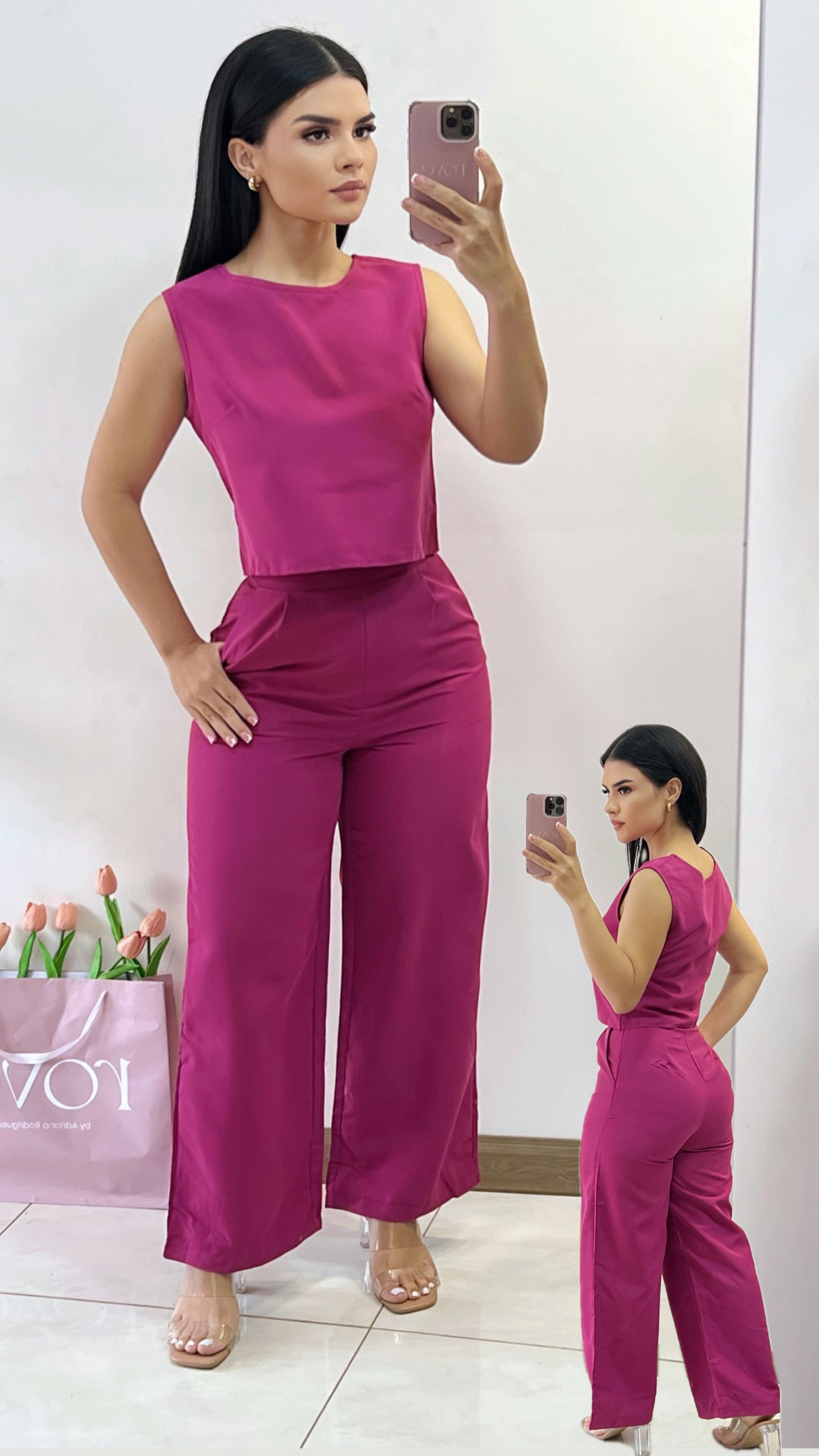 Conjunto de blusa + pant. - Morado