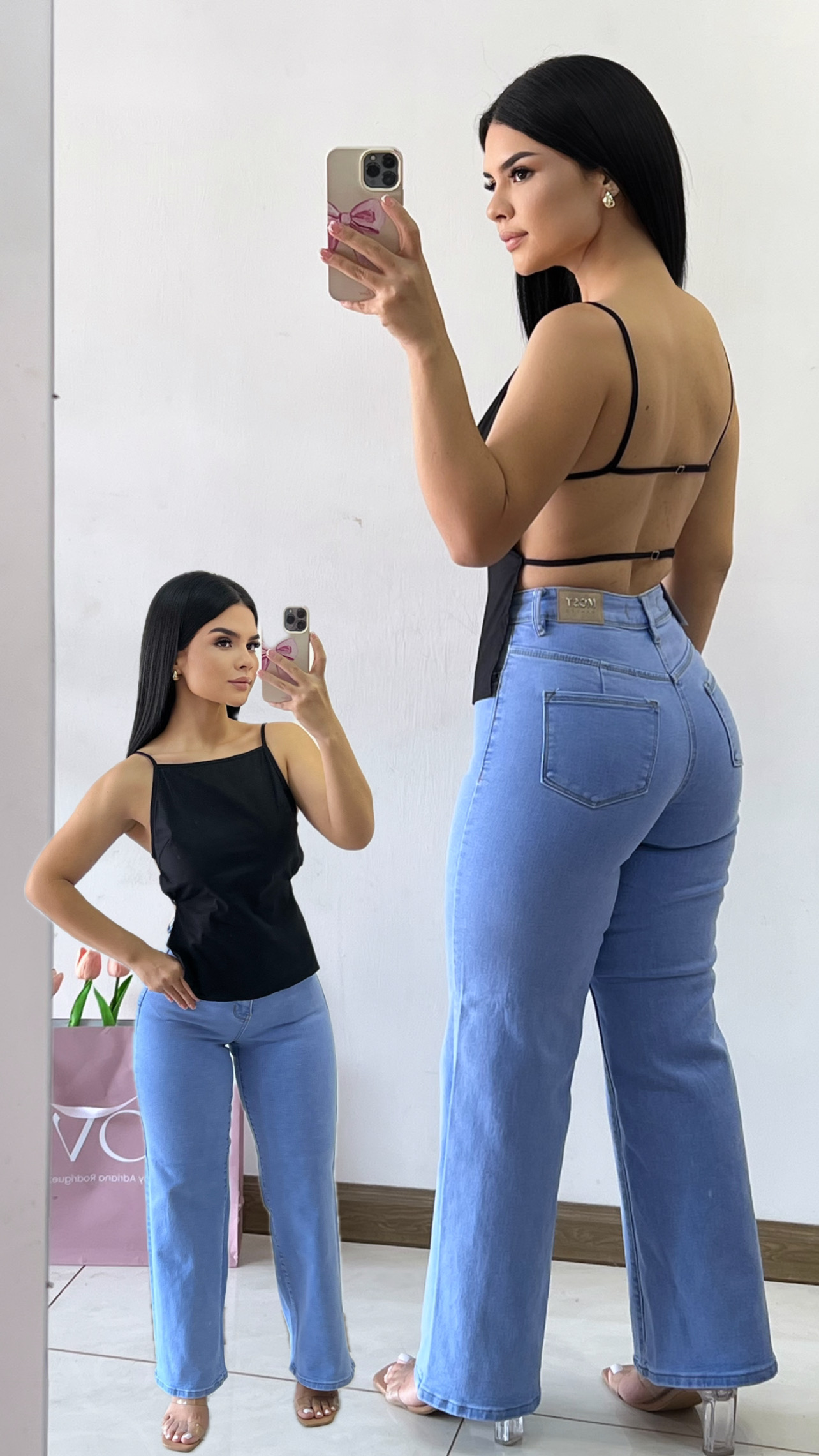 Blusa espalda abierta - Negro