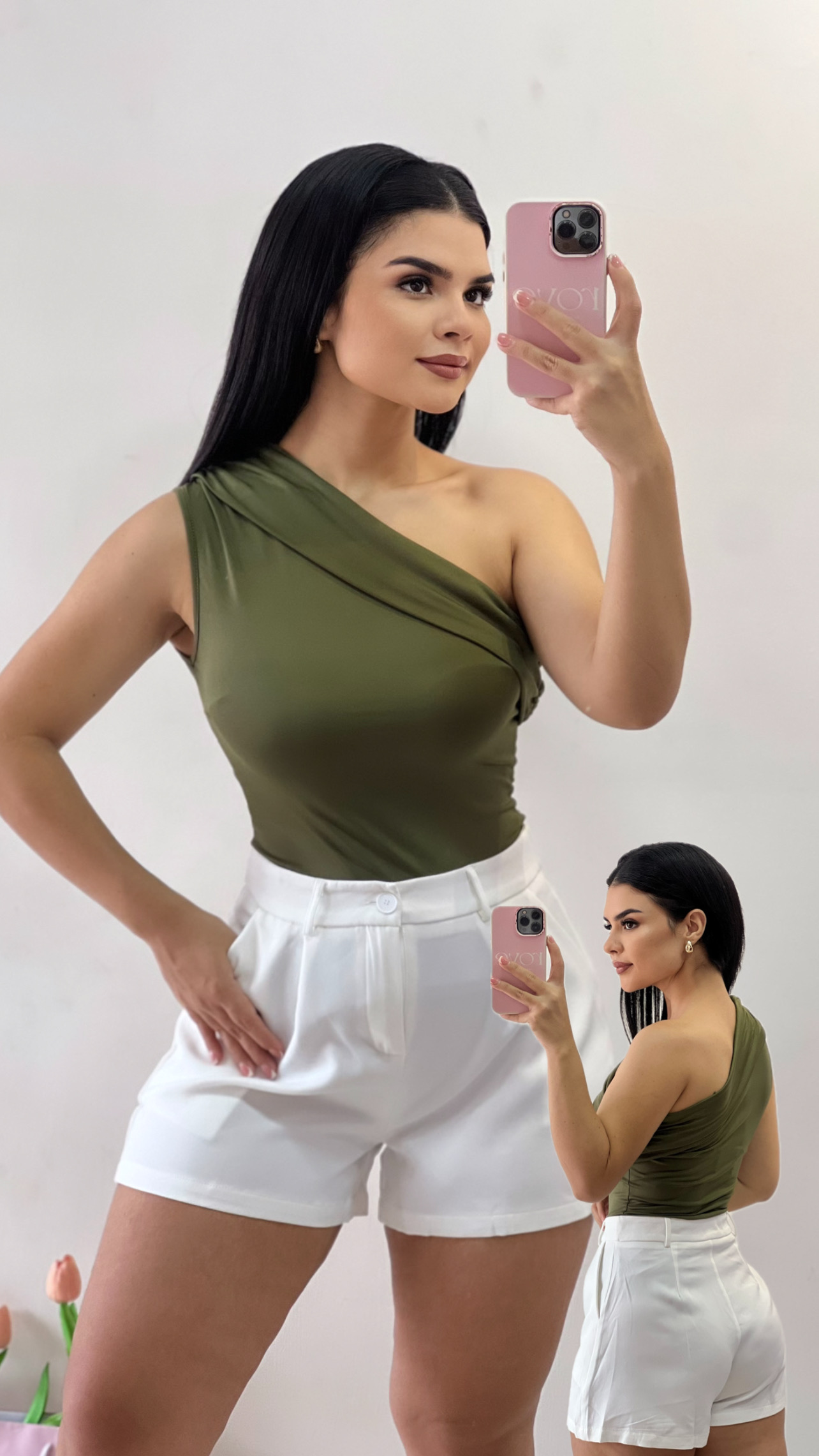 Conjunto de blusa + short blanco