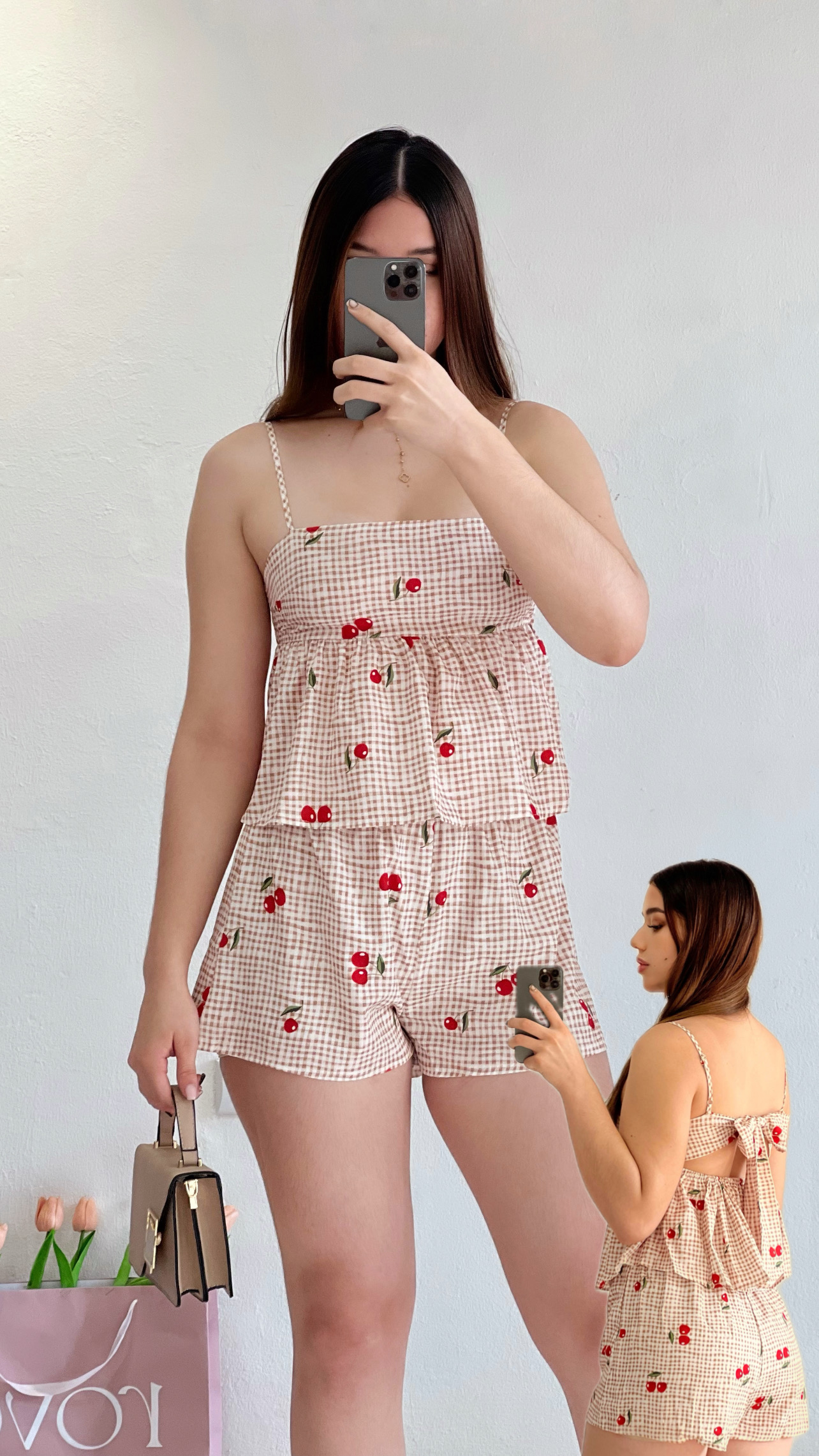 Conjunto de cerezas Blusa + short