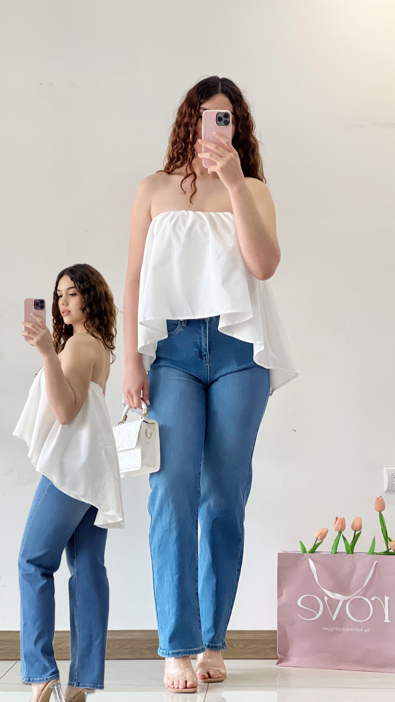 Camisa strapless - blanca