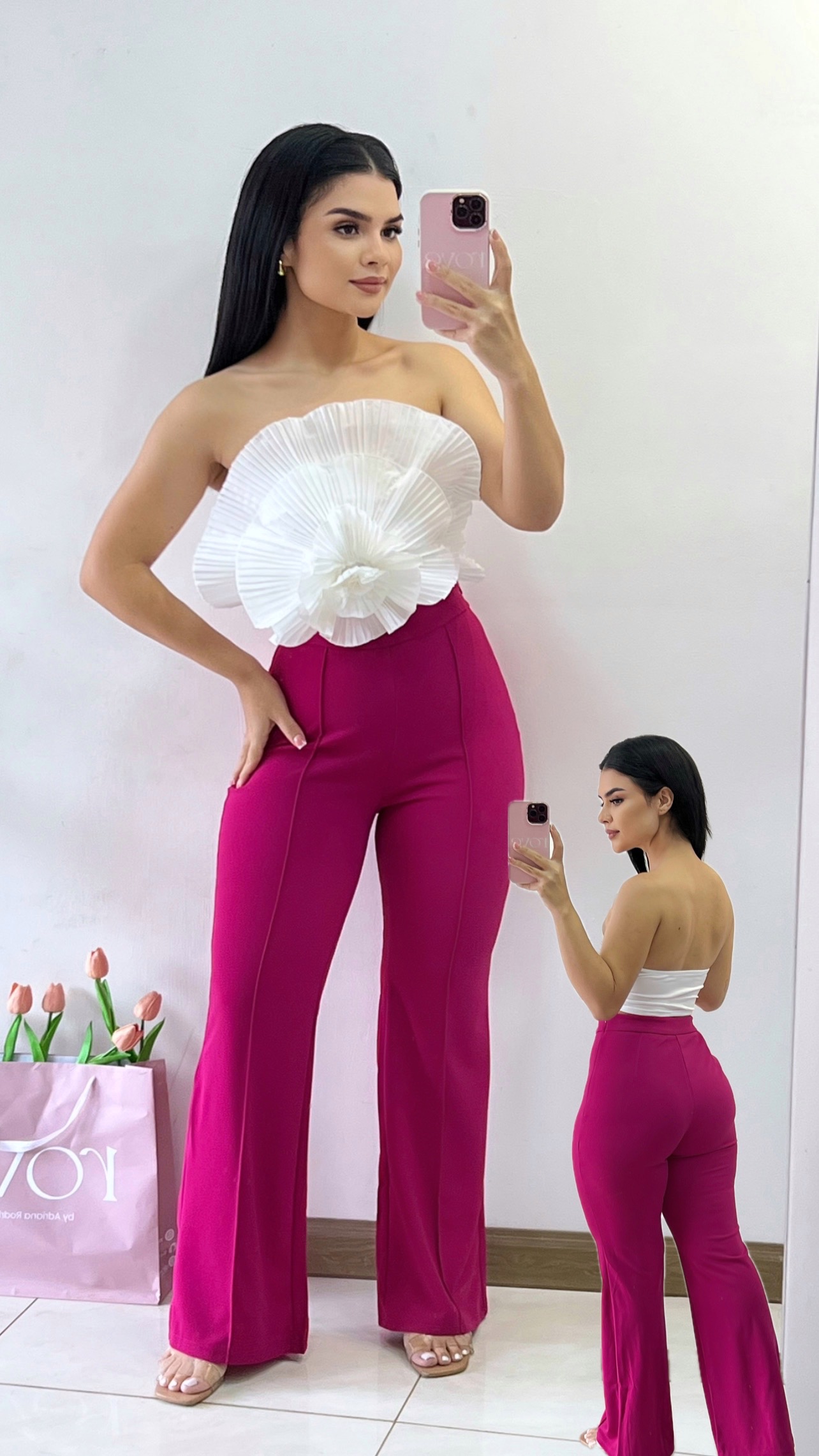 Croptop efecto flor 3D