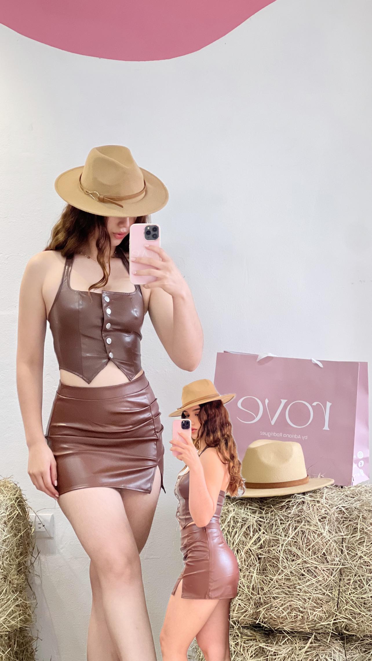 Corsé de cuero - café