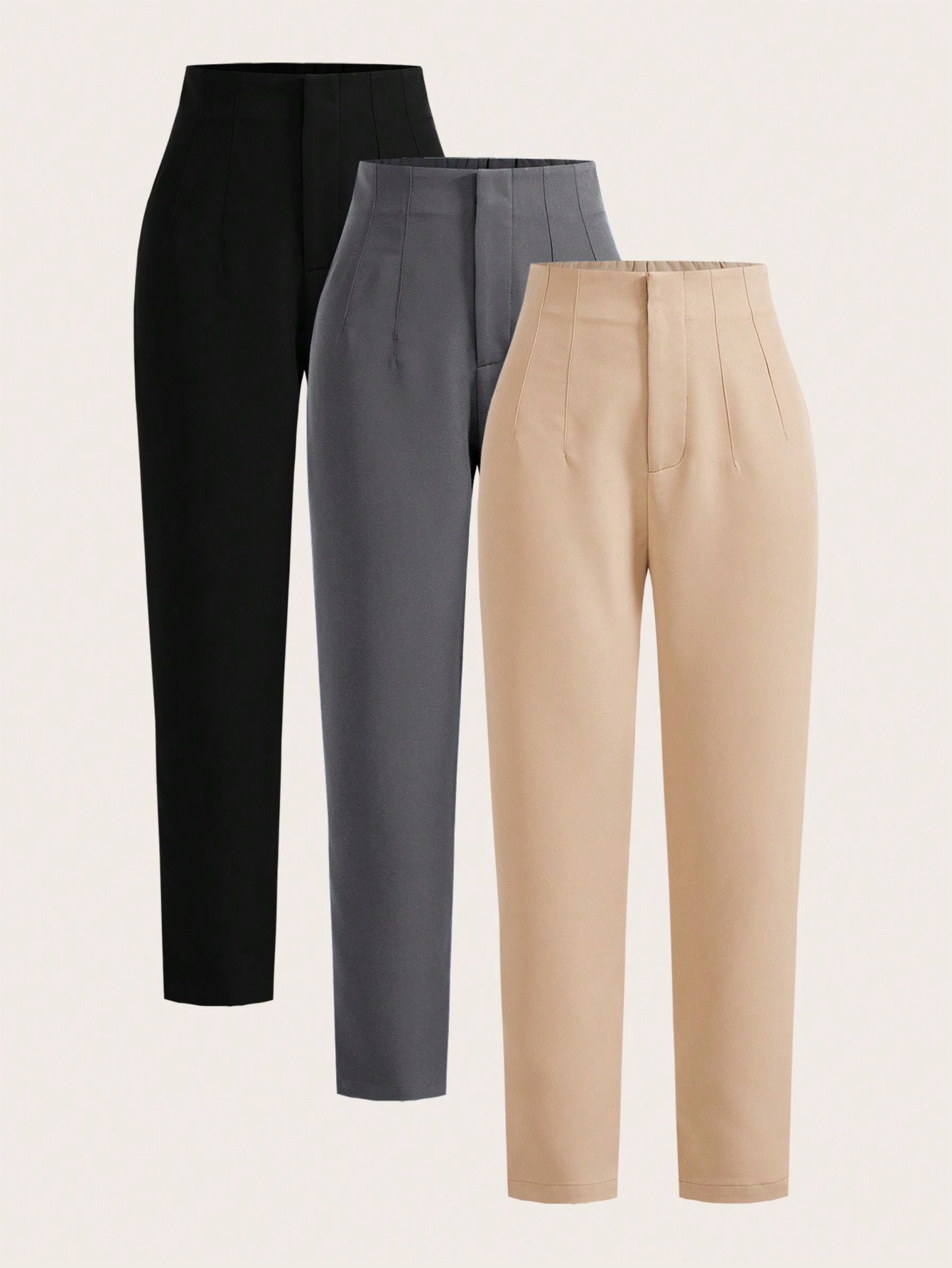 Pantalon de vestir estilo pinza - Crema