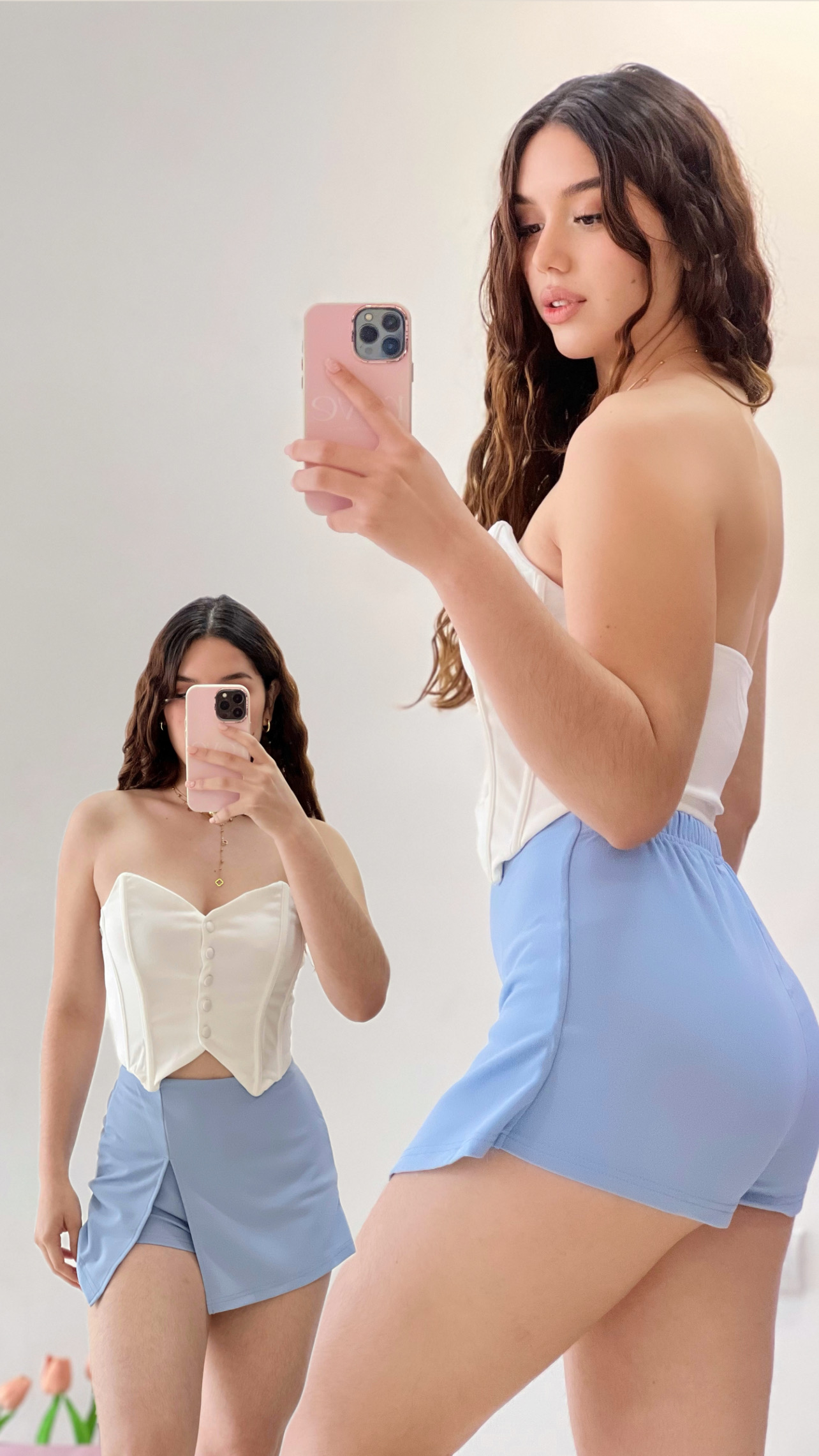 Croptop tubo con botones - Blanco