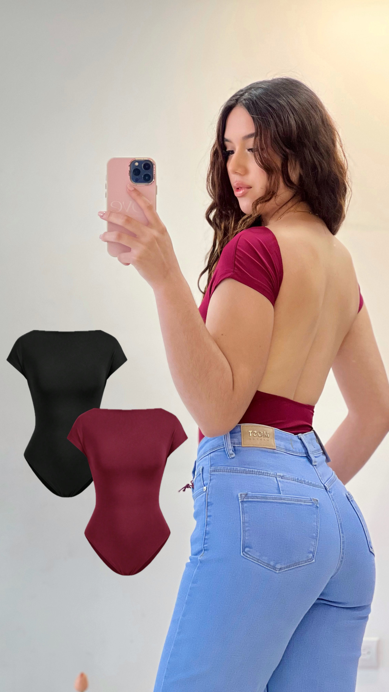 Bodysuit espalda abierta -  Rojo vino