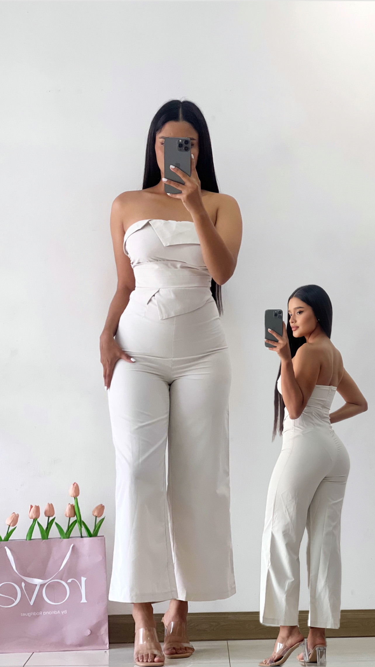 Jumpsuit minimalista crema
