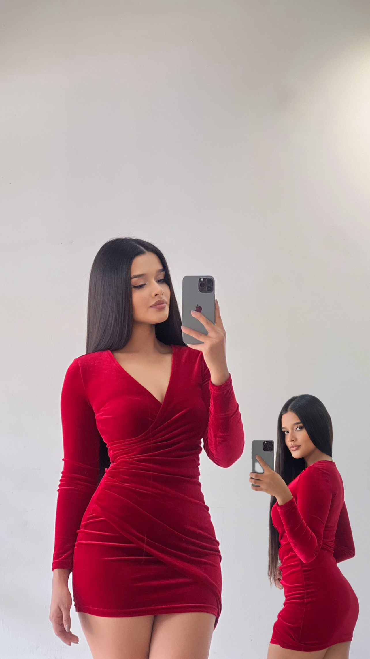 Vestido corto gamuza rojo