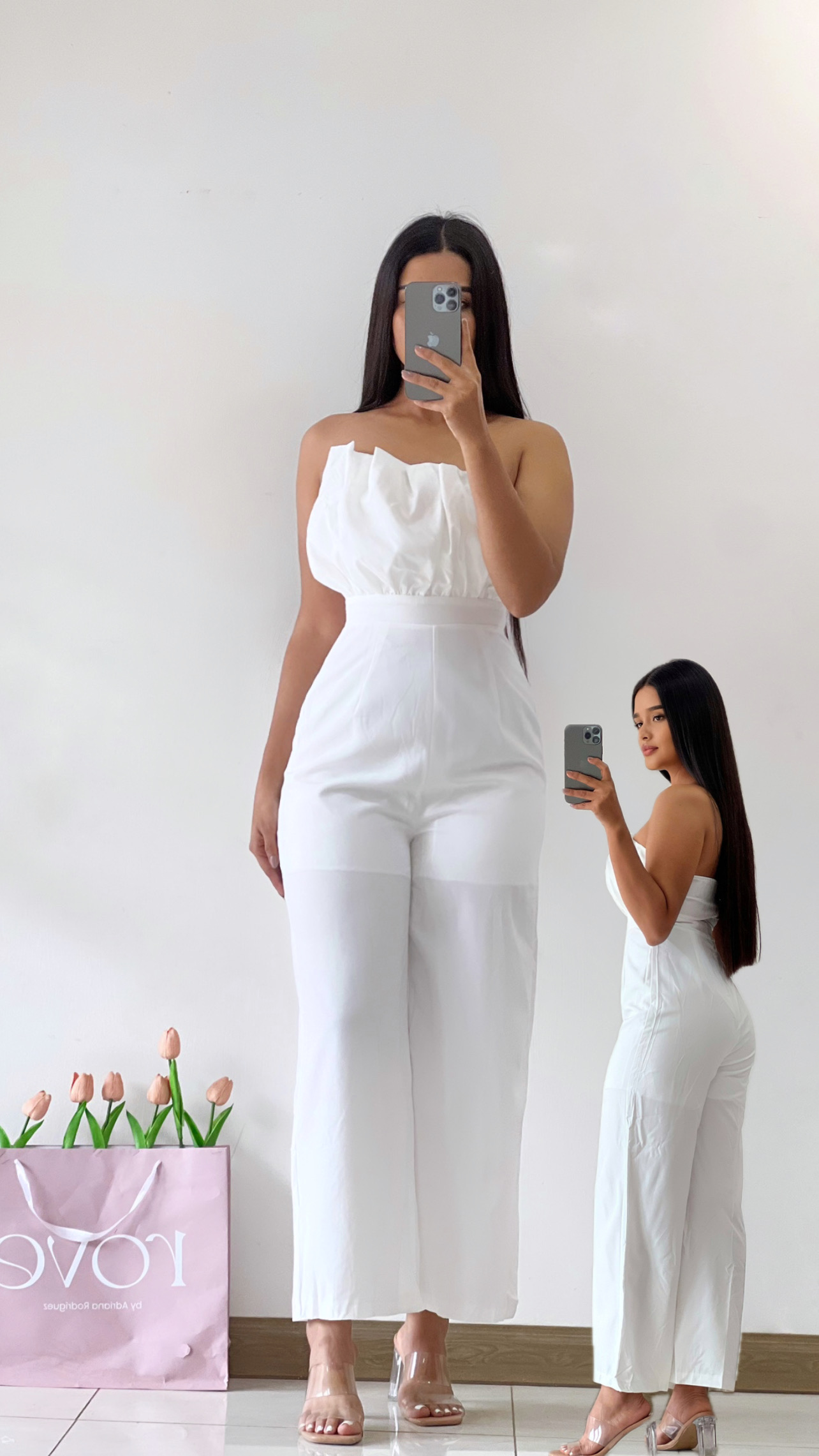 Jumpsuit strapless - Blanco