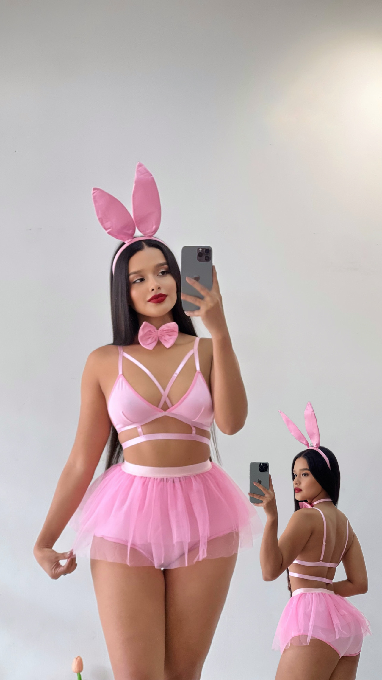 Set 4 piezas conejita rosa