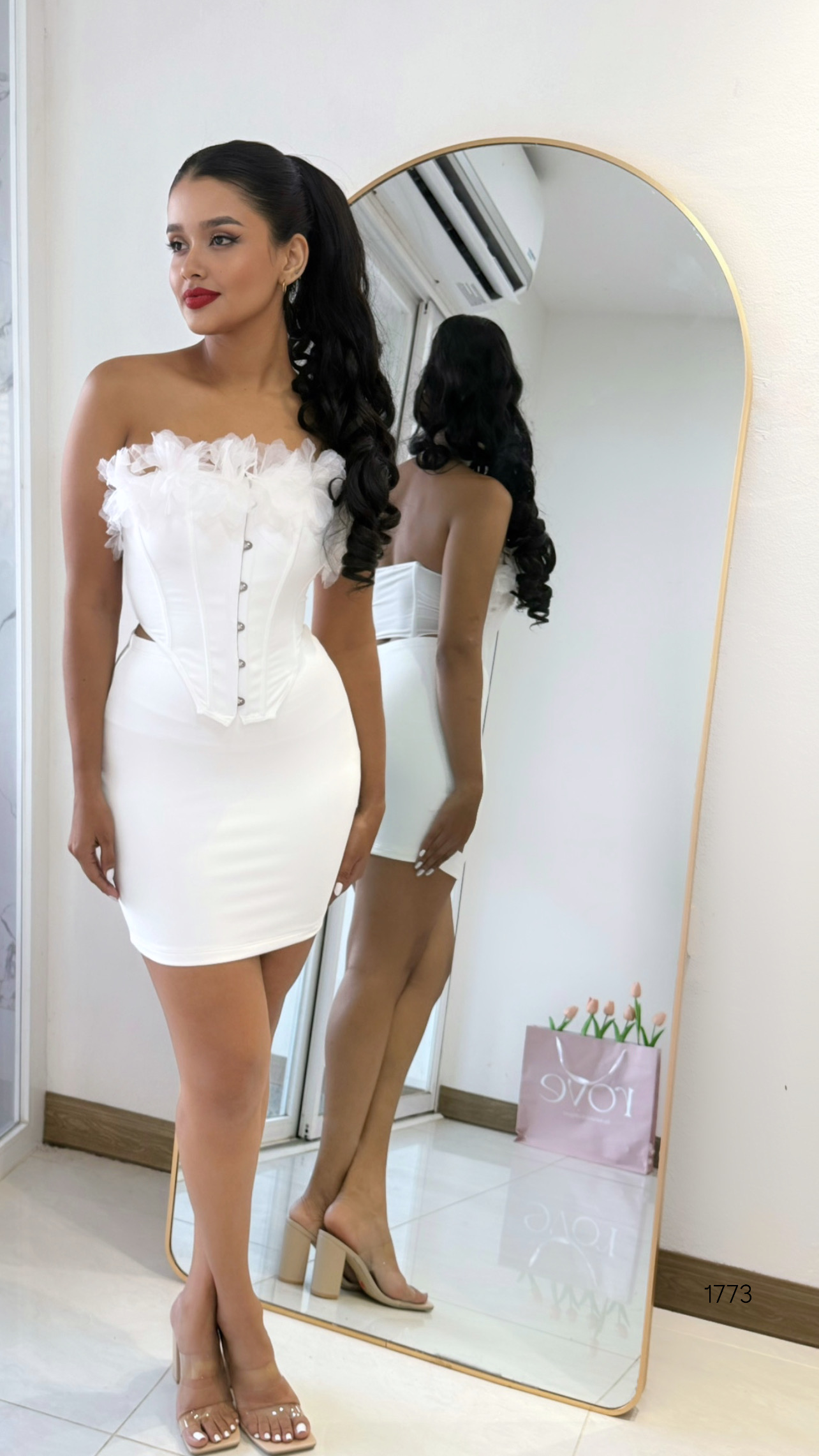 Conjunto Top + Falda blanco