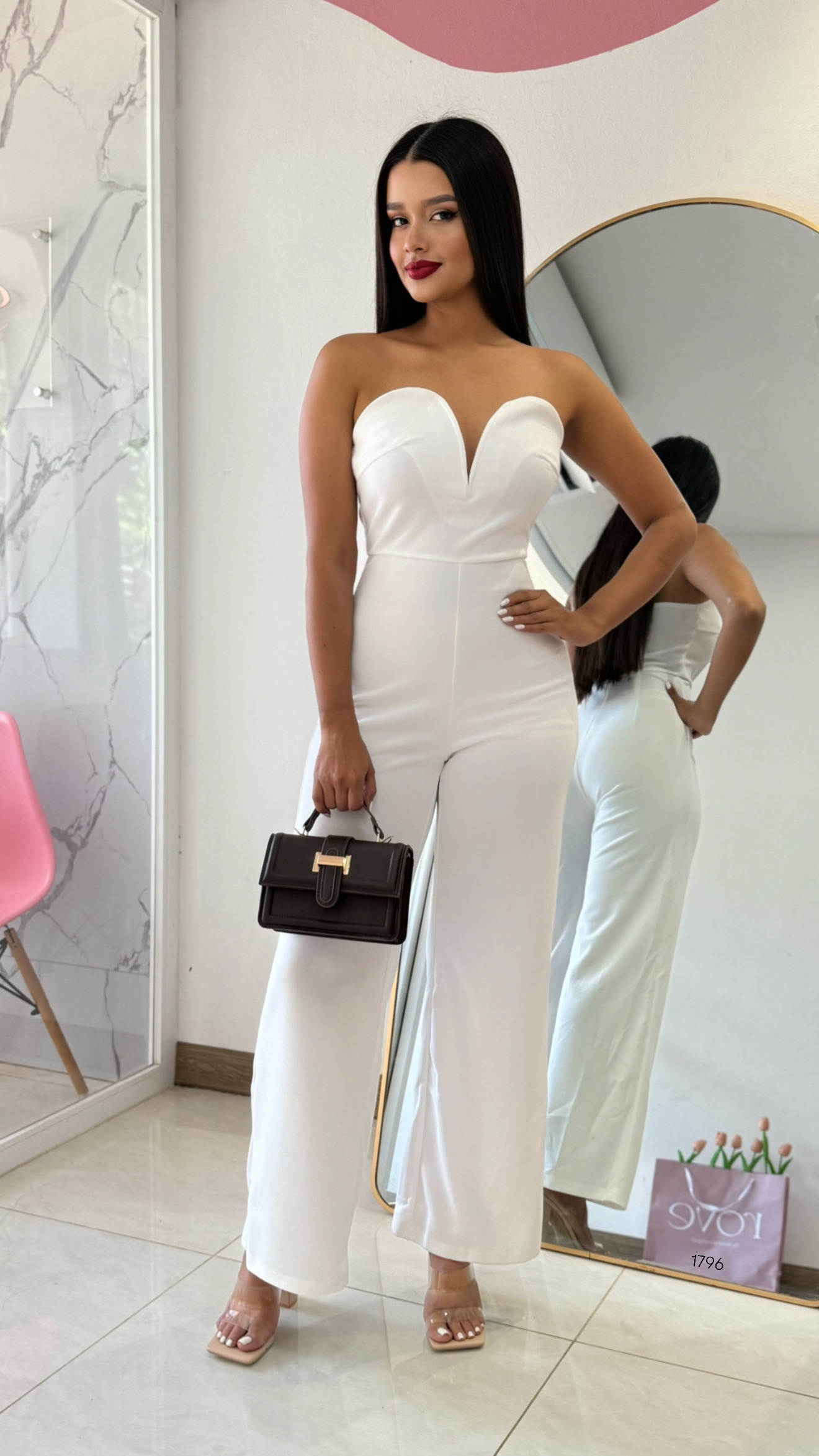 Jumpsuit blanco strapless