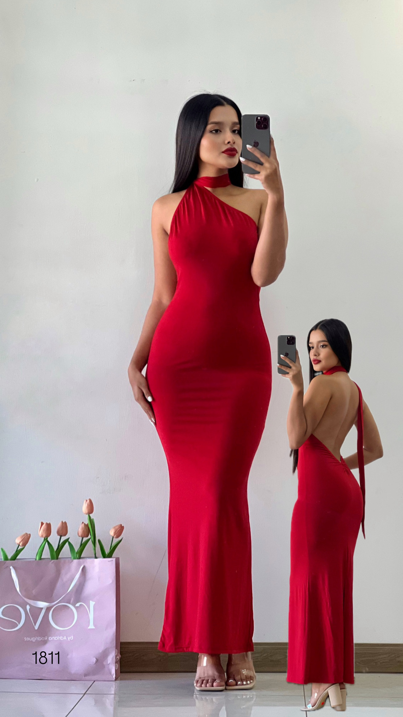 Vestido de gala rojo sangre EA