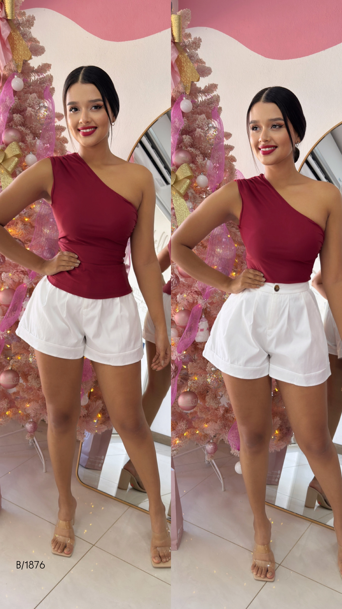 Blusa casual rojo vino