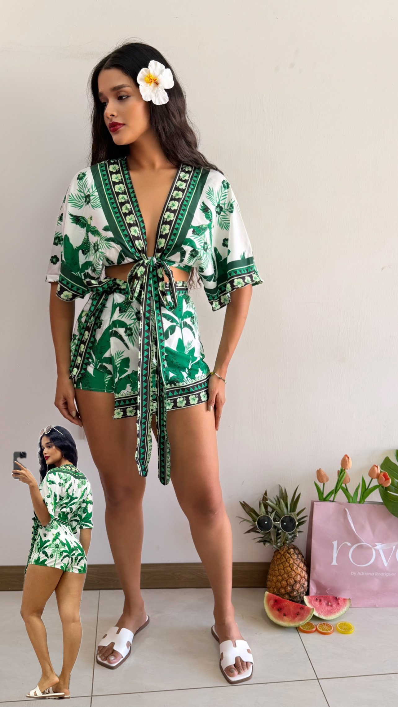 Conjunto de blusa + falda short