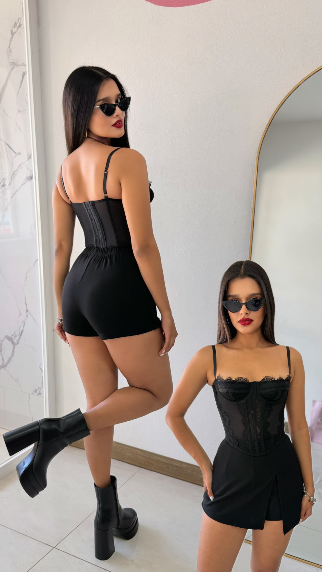 Falda short básica negra