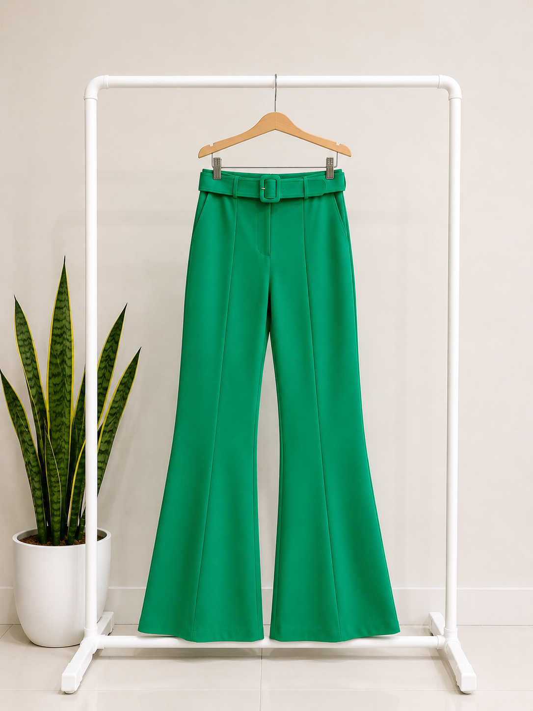 Palazzo campana con fajón - Verde - Talla XL