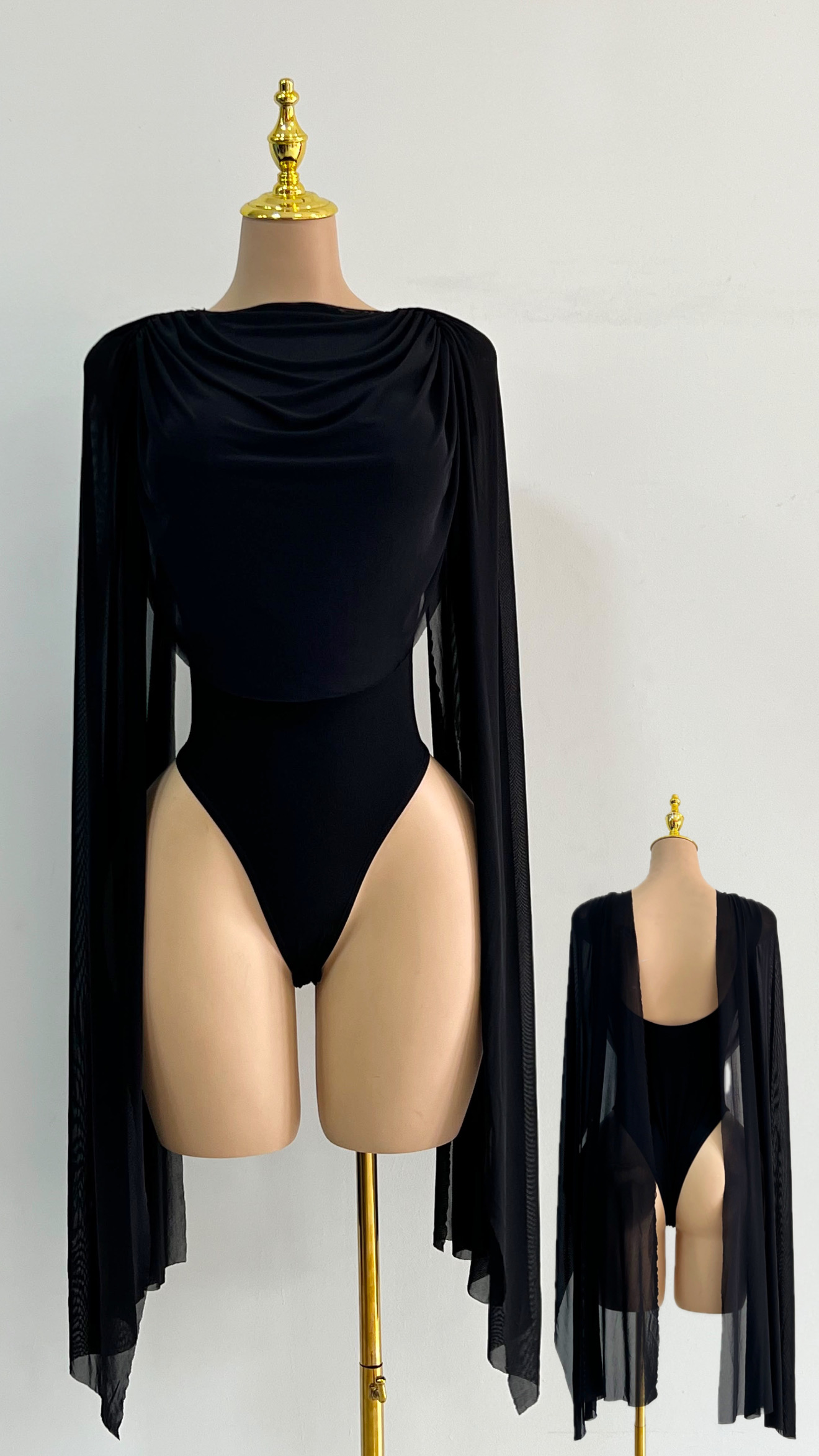 Bodysuit de capa negro