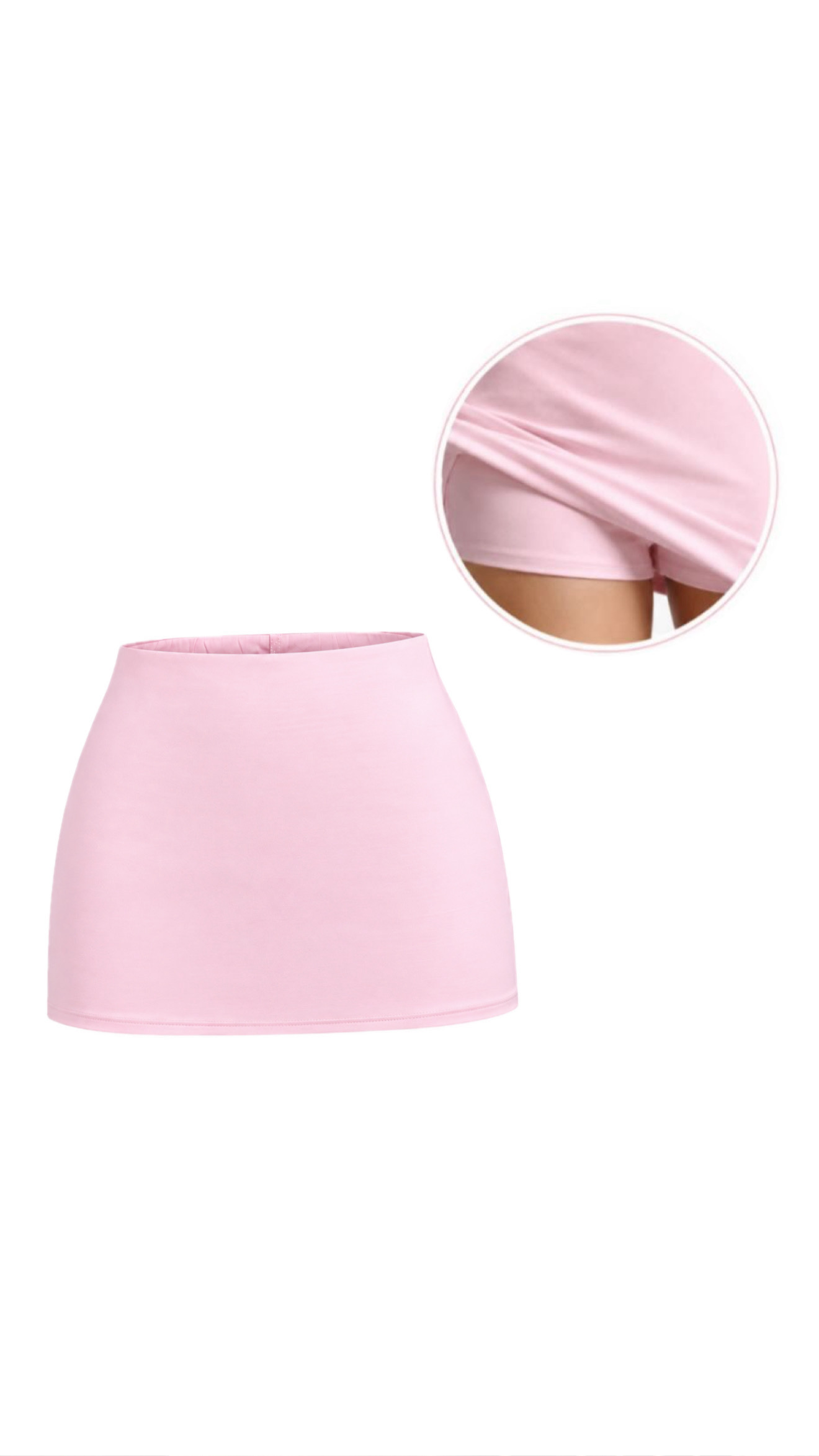 Falda mini con short rosa