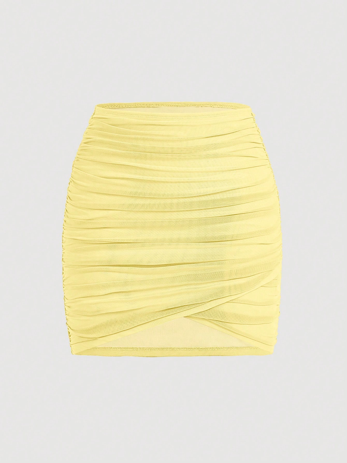 Falda corta recogida amarillo